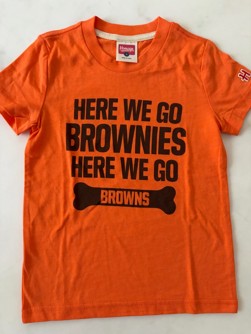 HOMAGE Cleveland Browns Orange Tee New Without Tags